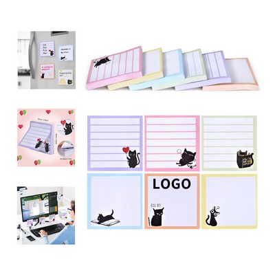 3 x 3" 80 Sheets Funny Black Cat Notepad for Cat Lover Gift