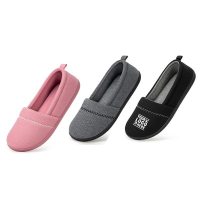 Indoor Lightweight Women's Memory Foam House Shoes Ladies' Dailywear Comfy Knitted Loafer Slippers