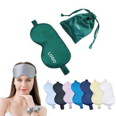 Silk Satin Sleeping Eye Mask Soft Breathable Blindfold with Storage Bag