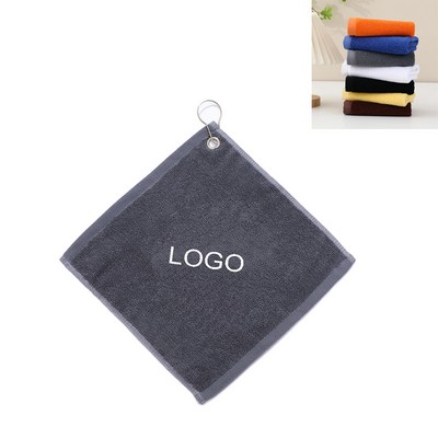 Cotton Golf Towel W/ with Grommet And Hook