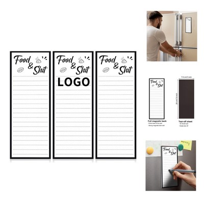 3 x 8" 50 Sheets Magnetic List Notepad Funny Grocery List