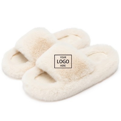 Furry Open Toe Slippers