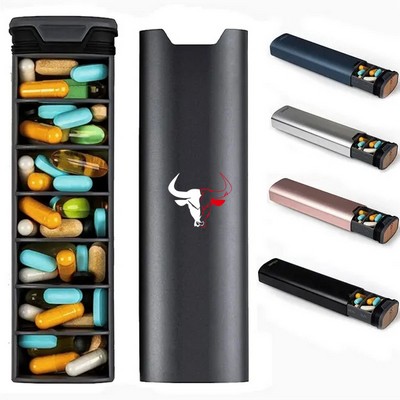 Metal Weekly Pill Case With Secure Compartments